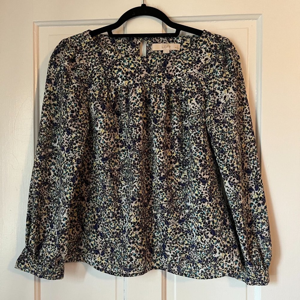 Loft Petite Square Neck Blouse
